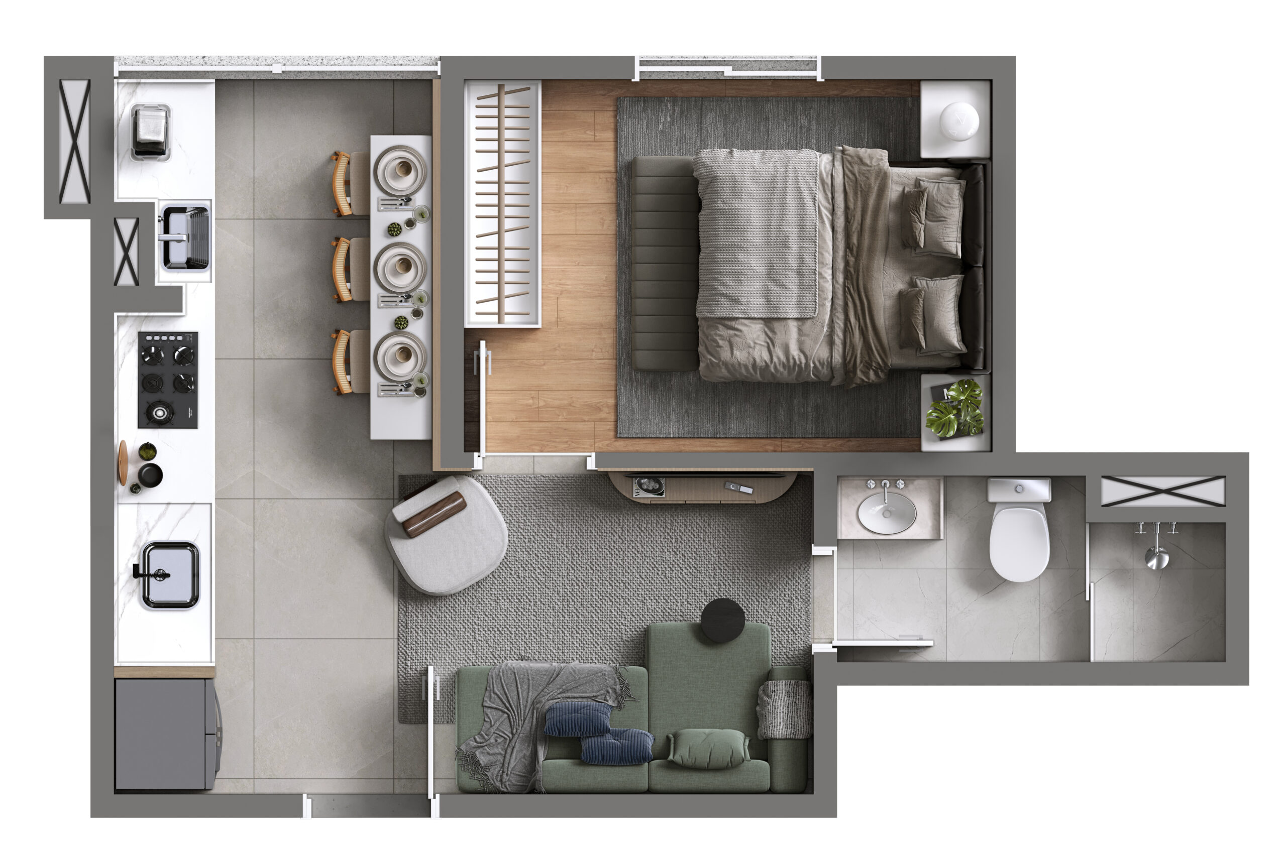 planta de um como de um apartamento