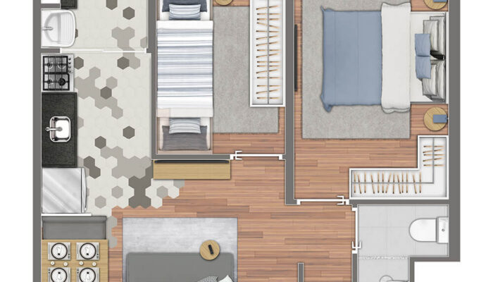 planta de um como de um apartamento